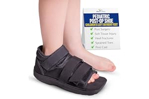 Brace Direct Pediatric Post-Op Shoe, Children’s Foot Injury Recovery, Support for Broken Toes, Fractures, Sprains, Protective Square Toe, Universal Left or Right Foot, Kids XS (US 11-1)
