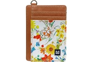 MOGEWOE Credit Card Holder Wallet for Women Slim Minimalist Wallet RFID Blocking Leather Wallets Elastic Front Pocket Wallet for Women