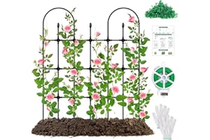 MUDEREK Trellis for Climbing Plants Outdoor,47.2" Garden Trellis for Climbing Roses and Vegetables,Rustproof Flat Wall Trellis,Pea Cucumber Tomato Flower Support Structure Garden Arch for Garden Bed (1)