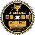FOXBC 6-1/2 inch Circular Saw Blade Ultra Fine Finish 60-Tooth for Wood Cutting, Thin-Kerf with 5/8" Arbor