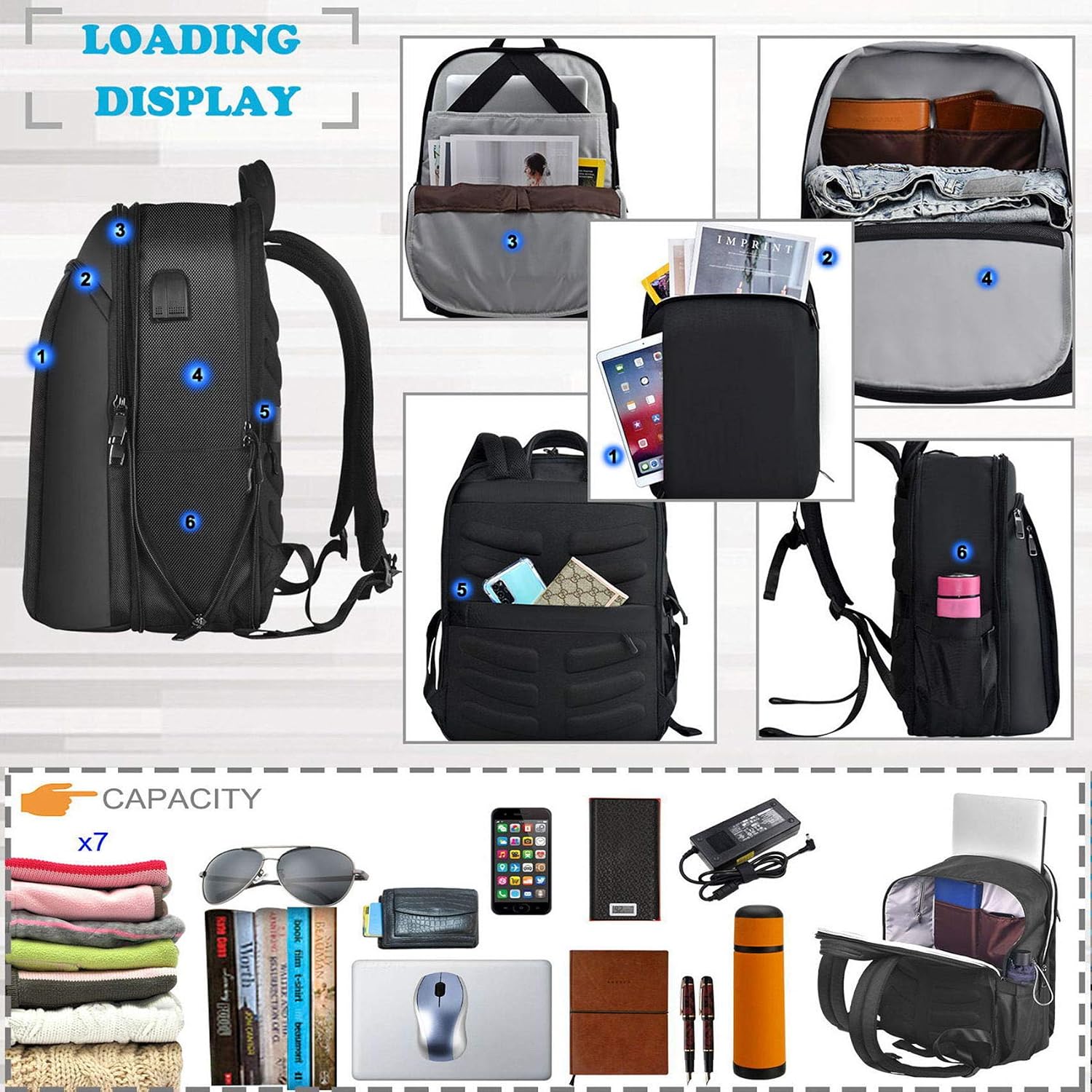 ZINZ Slim and Expandable 15 15.6 16 Inch Laptop Backpack Anti Theft Business Travel Notebook Bag - Image 4