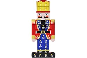 FIXFANS Wooden Advent Calendar with 24 Drawers, 2023 Nutcracker Christmas Countdown Calendar, DIY Wood Advent Calendar Xmas Nutcracker Decorations for Kids, Adults, Boys, Girl