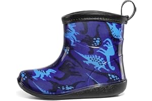 K KomForme Toddler Rain Boots Baby Easy-on Rain Shoes Lightweight Waterproof for Boys and Girls