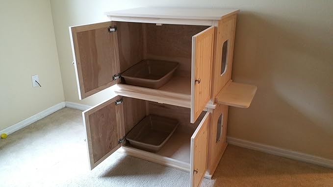 stacked litter boxes