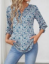 LOMON Women's 2025 Fashion Tops 3/4 Length Sleeve