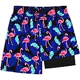 Sarfel Boys Swim Trunks with Compression Liner Kids Swimsuits Boys Bathing Suit Kids Board Shorts Teen Boy Quick Dry Shorts