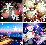 Jsdoin LED Christmas Projector Lights Moving Snowstorm Landscape Lamp Holiday view 4