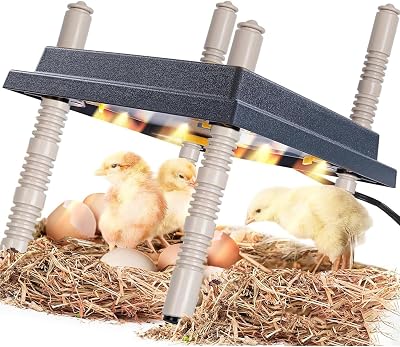 BURNTOP Chick Brooder Heating Plate 10x10 Adjustable Height Angle 55C Black