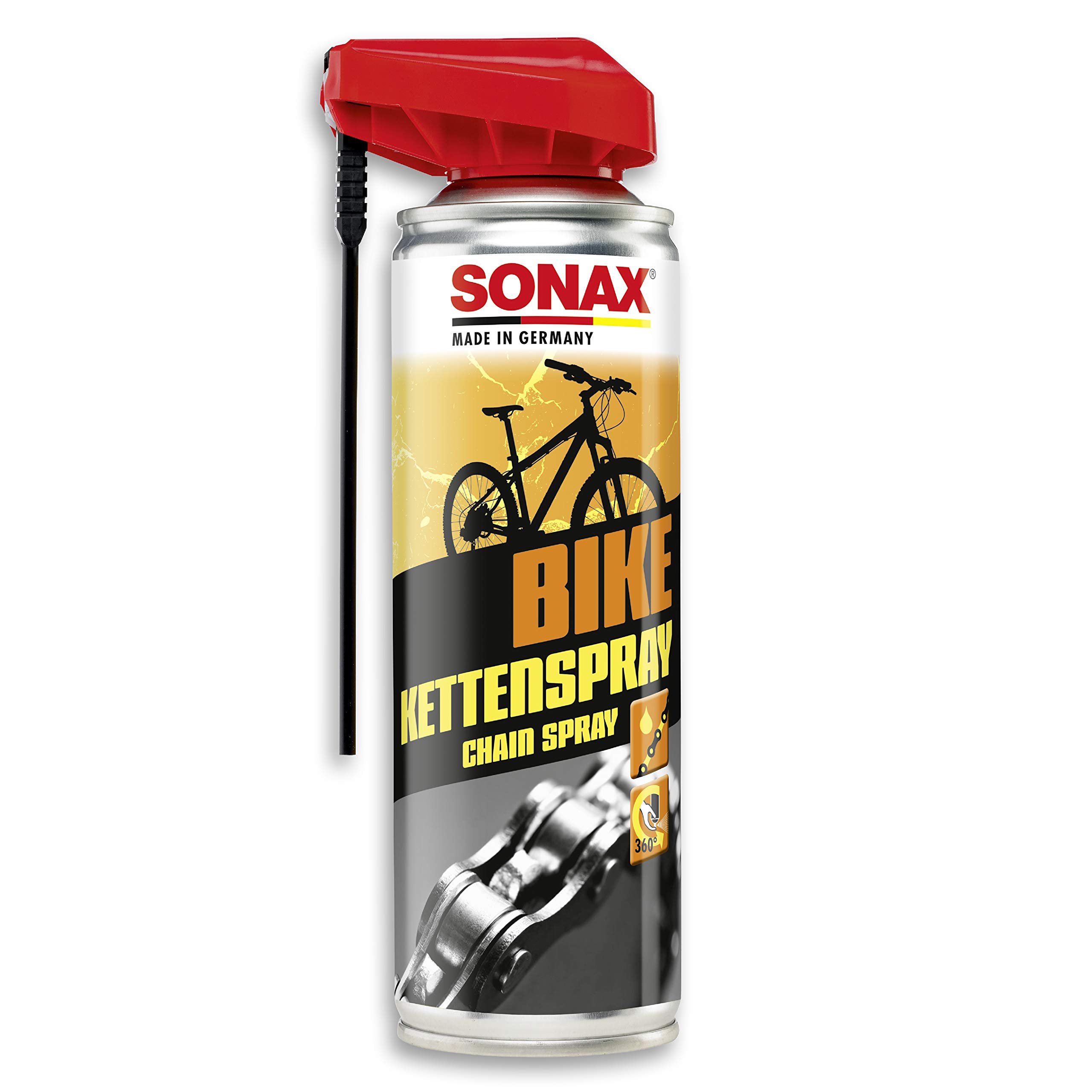 SONAX BIKE Chain spray with EasySpray (300 ml) - cleans, protects & lubricates. Excellent penetrating action. Minimises wear and protects against corrosion | Item No. 08762000