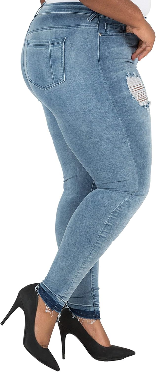 curvy distressed jeans