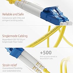 BEYONDTECH LC to LC Fiber Patch Cable Single Mode