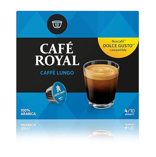 Café Royal Caffé Lungo 48 Nescafé Dolce Gusto kompatible Kapseln, Intensität 4/10, 3er Pack (3 x 16 Kaffeekapseln)