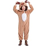 Cuteshower Kids Reindeer Christmas Outfits Onesie Pajama Role Play Animal Costume Halloween Cosplay Party