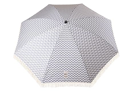 Beach Umbrella, Regatta with Fringe, Designed by Beach Brella / 100% UV Sun Protection, Lightweight, Portable & Easy to Setup in The Sand and Secure in The Wind