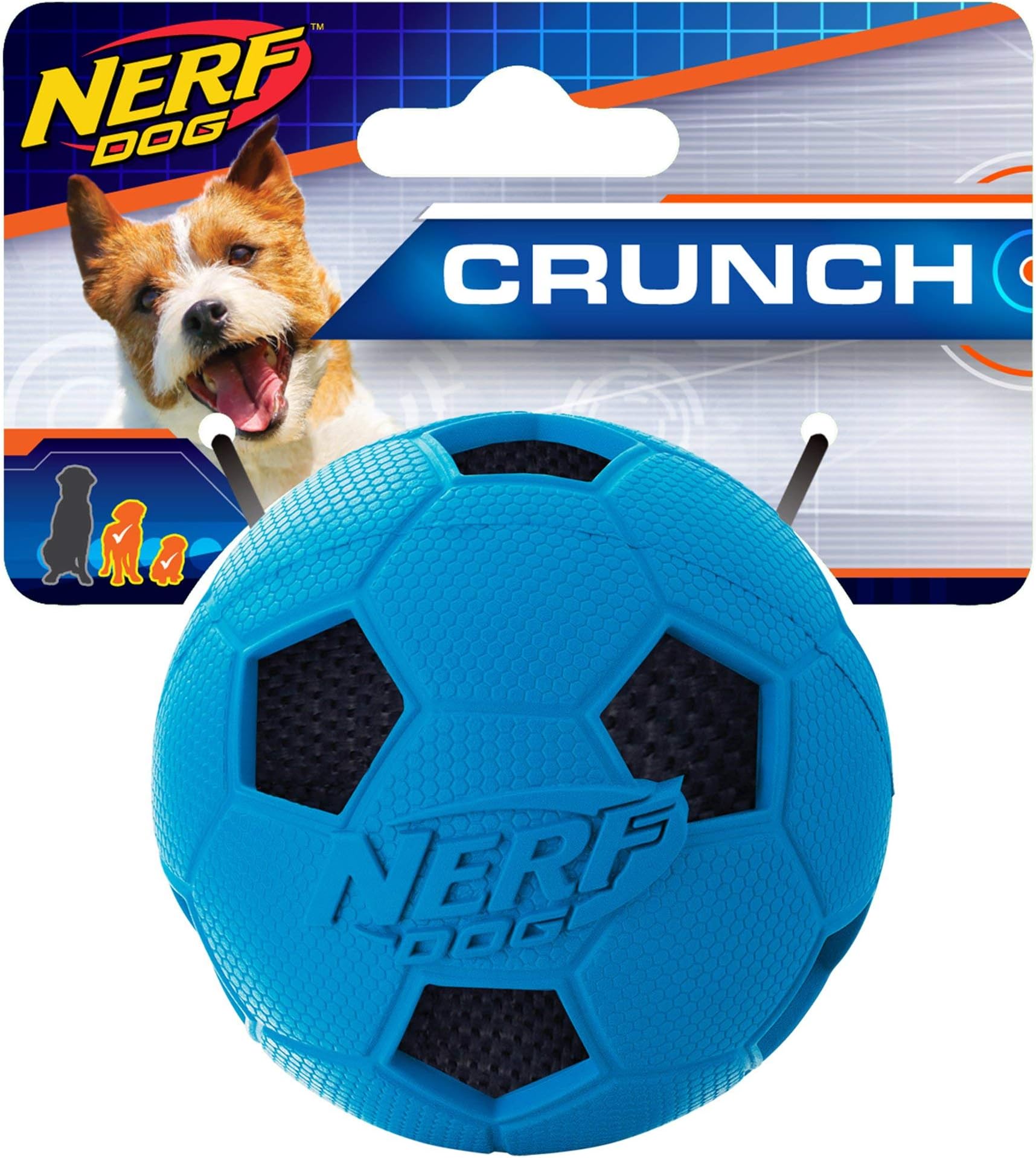 Nerf Dog Soccer Crunch Ball Toy, Small