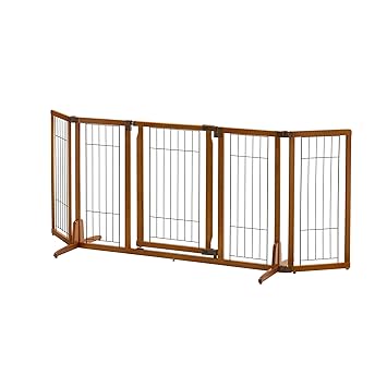 freestanding pet gate with cat door