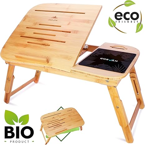 Curvan Laptoptisch Aus Bambus Klappbarer Und Hohenverstellbarer Notebooktisch Betttisch Beistelltisch Fruhstucktisch Fur Bett Couch Oder Sofa 100 Natur Gross 58x38x21 5 31cm Carved Amazon De Kuche Haushalt