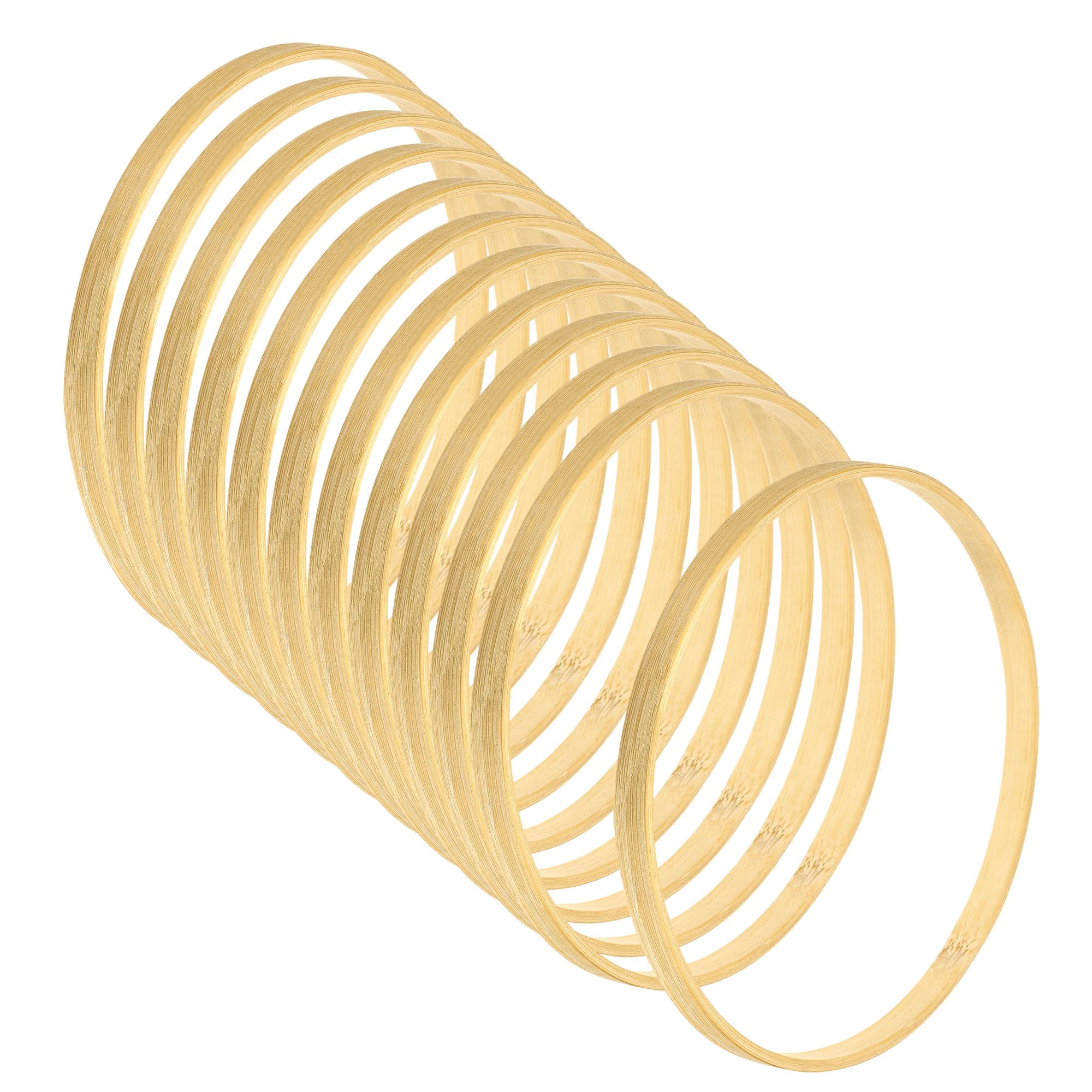 PATIKIL 5.9 Inch Wooden Bamboo Floral Hoop, 12Pack Craft Rings for DIY Wedding Wreath Decor, Dream Catcher and Hanging Crafts