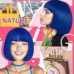 LIULIUBTY Short Bob Hair Wigs Straight with Flat