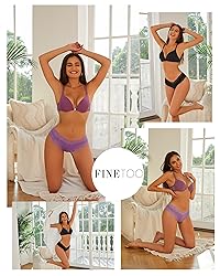 FINETOO Womens Cotton Underwear Sexy Lace Hipster