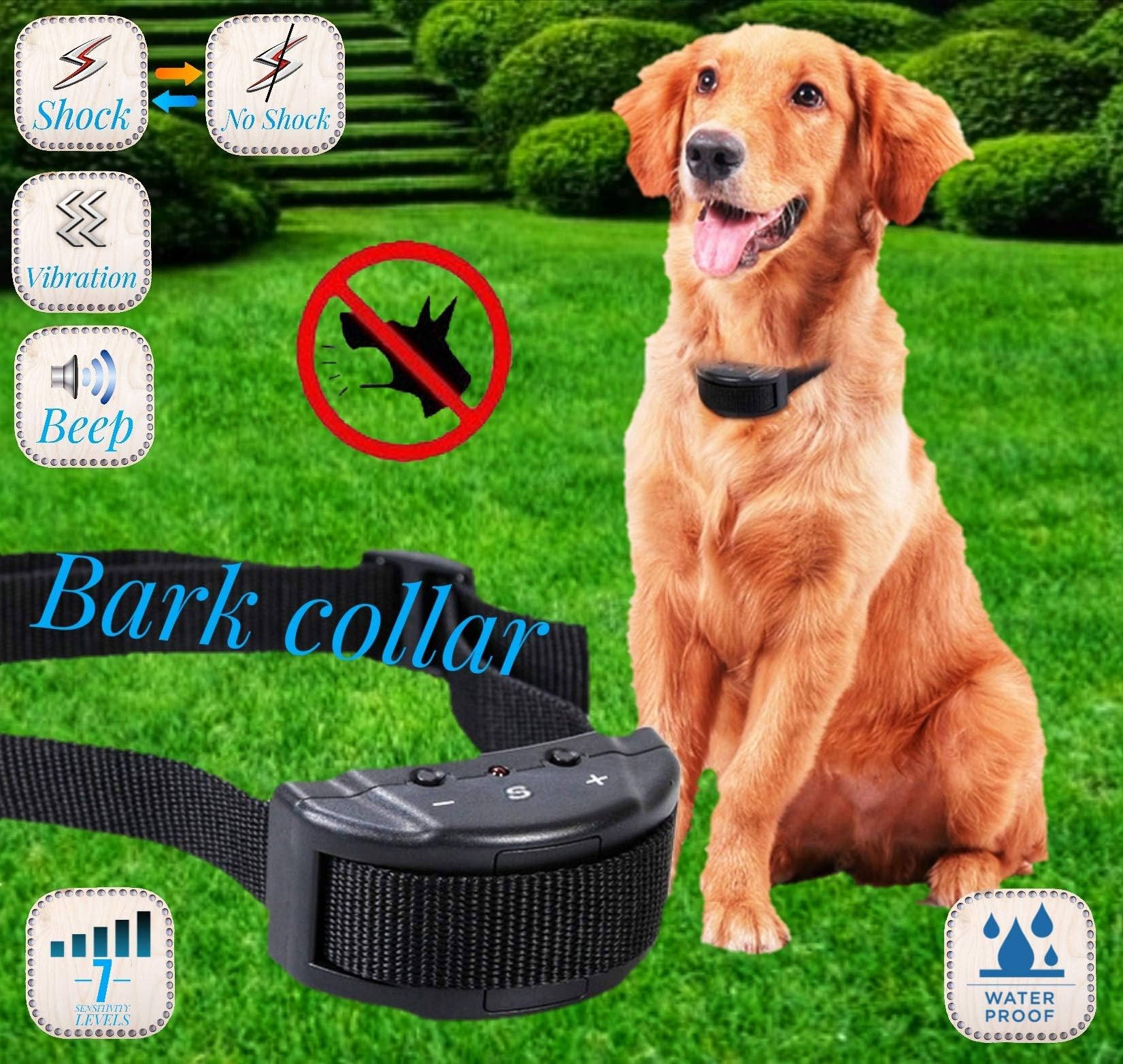 Quddle Bark Collar FANTASTIC 2018 Anti Bark Module - Safe Anti-Barking Shock Collar, Bark Control for Small, Medium and Large Dogs - Stop Barking Training Collar. No Bark Waterproof