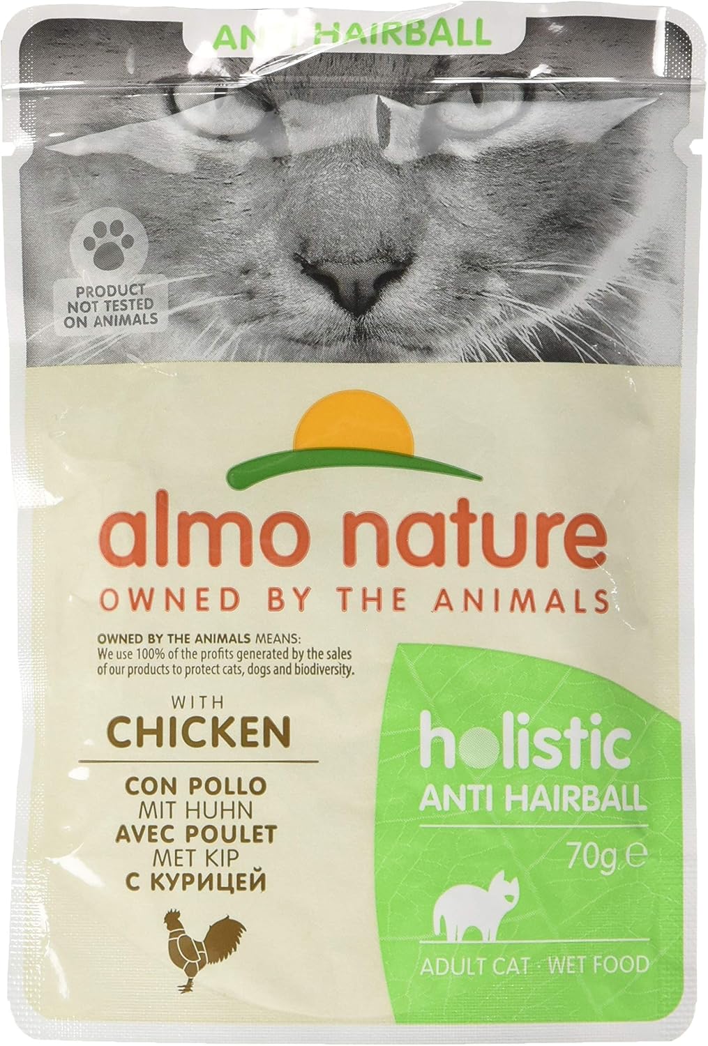 Almo Nature Functional, Anti Hairball, Wet Food for Adult and Mature Cats, with Chicken, Prevents Hairball Formation