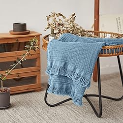Simple&Opulence Cotton Muslin Throw Blanket for