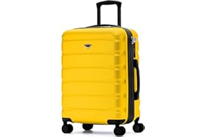 Flight Knight 24x16x10 Expandable Carry On Suitcase Hardside TSA Lock USB C Lightweight Luggage Silent Double Spinner Wheels Maximum Overhead Carry-On Bag For Virgin & South West Approved Airlines