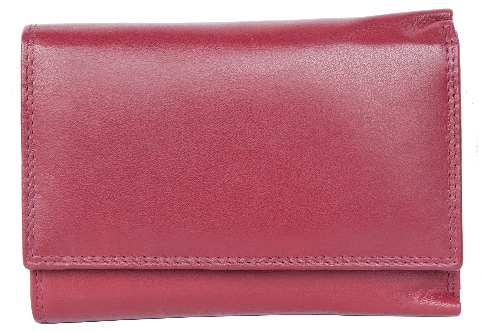 FLW-Corsi Red Pleasant Genuine Leather Wallet Without Any Logos or Markings
