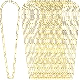 Quelay 20pcs Paperclip Chain Necklace Plated Chains Bulk Alloy Link Cable Necklace for Jewelry DIY Making Supplies Accessories