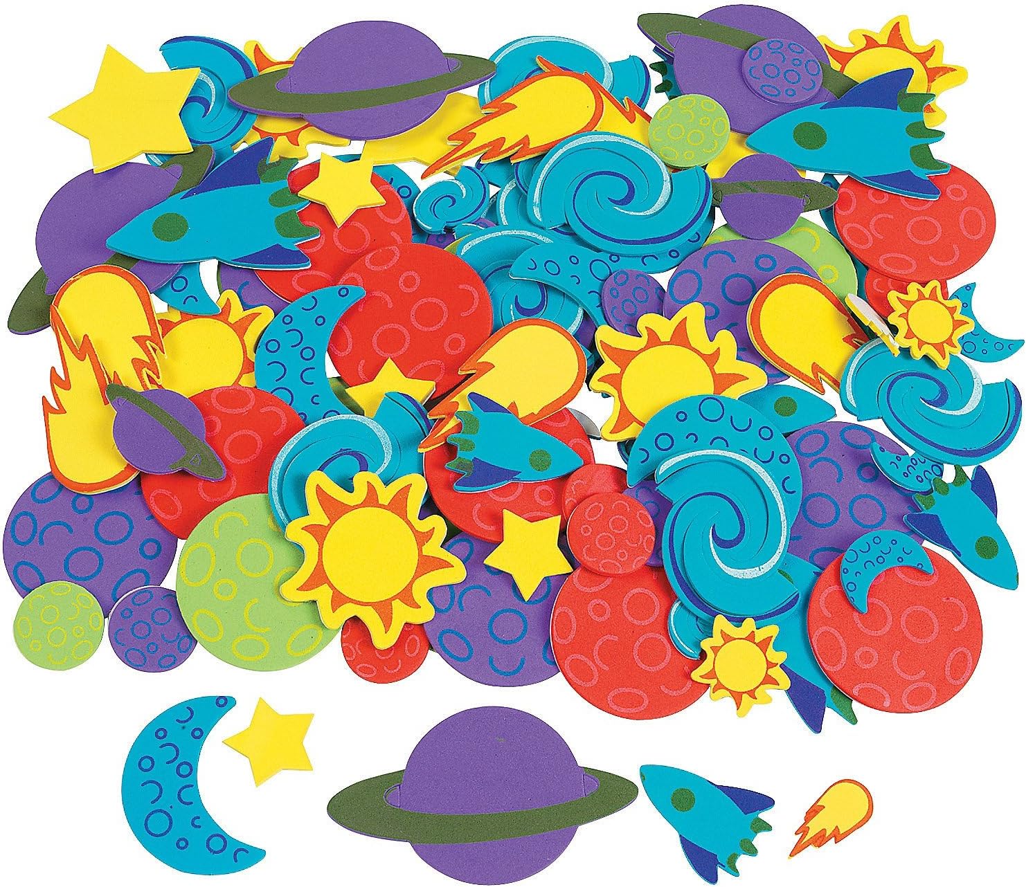 Fun Express Outer Space Self Adhesive Solar System Craft Stickers 500 Pieces