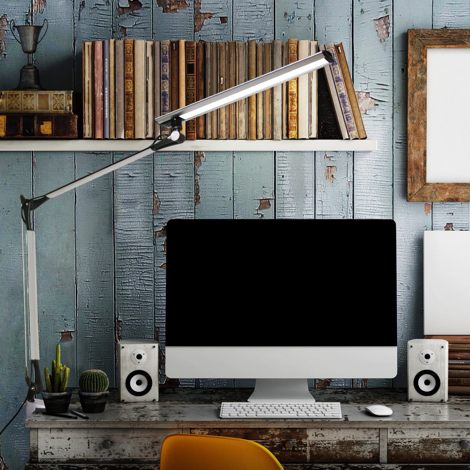 ROZKY Workbench Light with Clamp,LED Rotatable Architect Swing Arm Desk