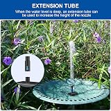 SZMP 3.5W Glass Solar Fountain Pump Kit 9.84ft Cord 8 Nozzles Extension Tube view 2