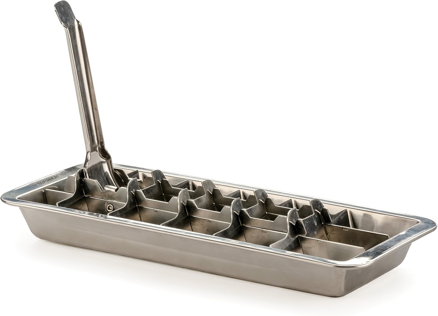 RSVP International Endurance Vintage Inspired Ice Cube Tray, 11" | Retro Design for Bars & Kitchens | Levers Remove Cubes | Heavy Duty Stainless Steel | Dishwasher Safe: Kitchen & Dining