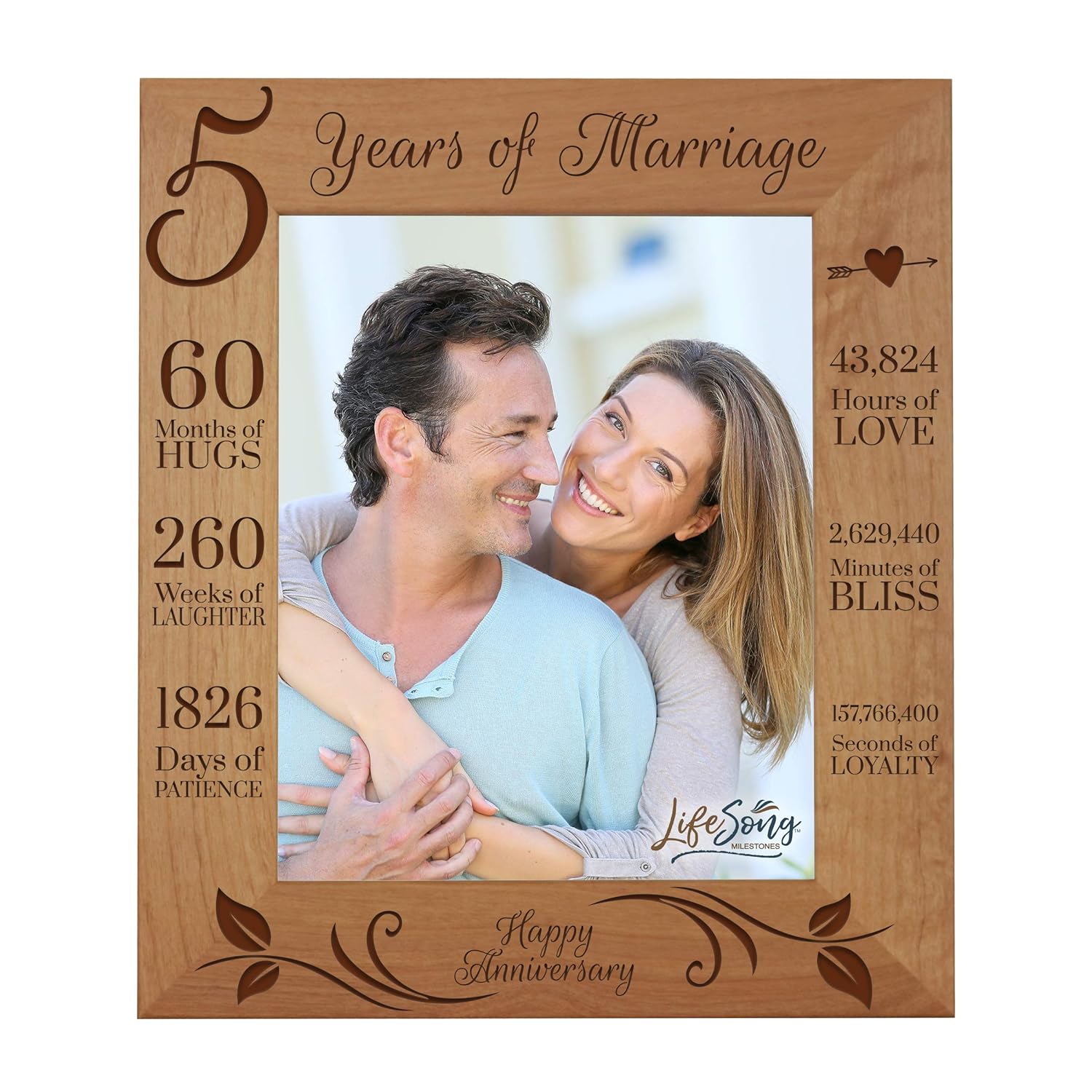Home Decor Wall Tabletop Frames Santaautopecas Com Br Five Year Wedding Keepsake Gift For Parents Husband Wife Him Her Holds 8x10 Photo Happy Anniversary Lifesong Milestones 5th Anniversary Picture Frame 5 Years Of