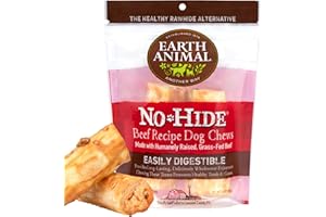 Earth Animal No Hide Small Long Lasting Dog Chew Rolls, Beef, 2.4 Oz