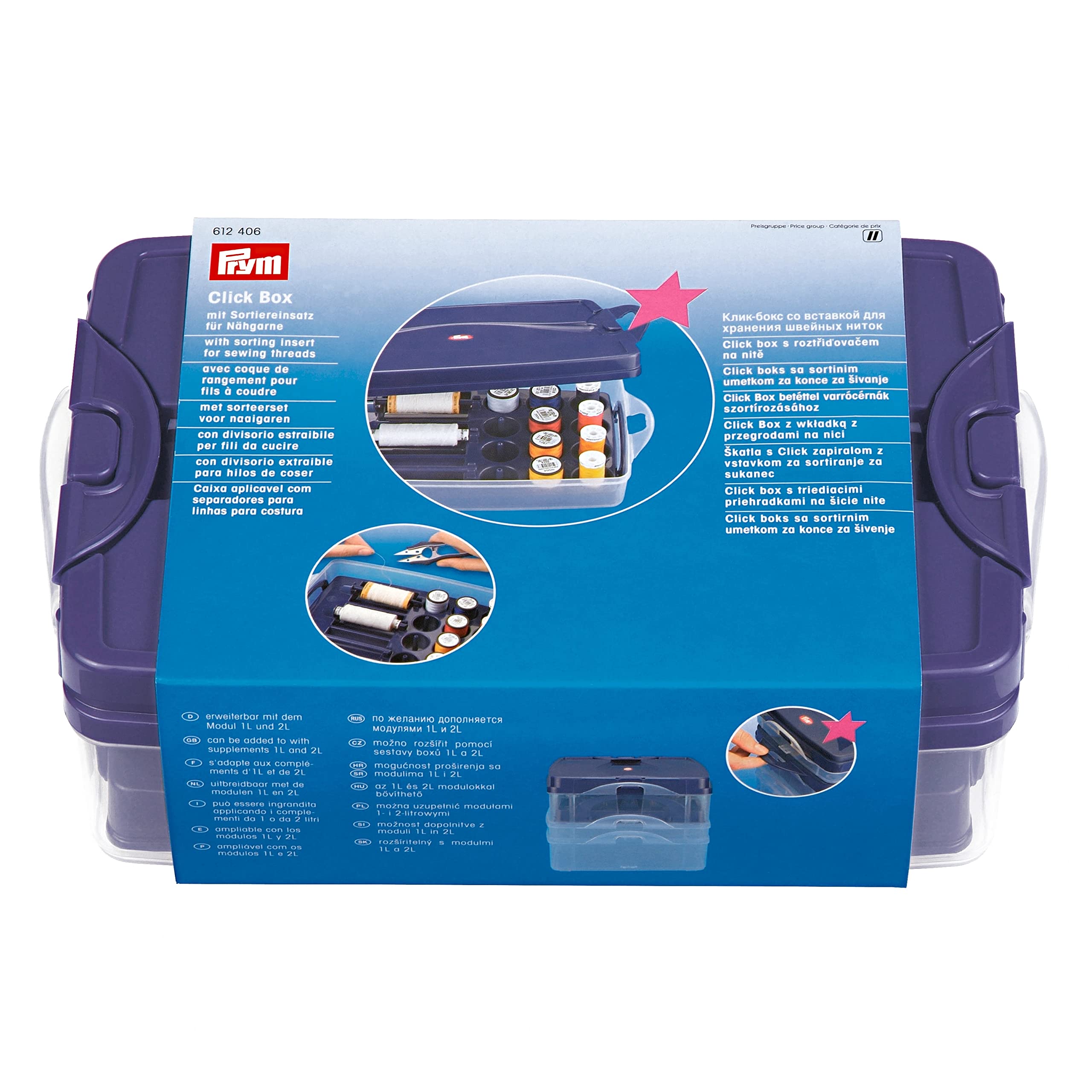 Prym DISC_612406 Click Box with Sorting Insert for Sewing Threads