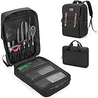 SAMDEW Large Chef Backpack & Knife Bag, Knife Backpack and Chef Bag with Lock Hole, Knife Carrier Chef Utensil Case with Mult