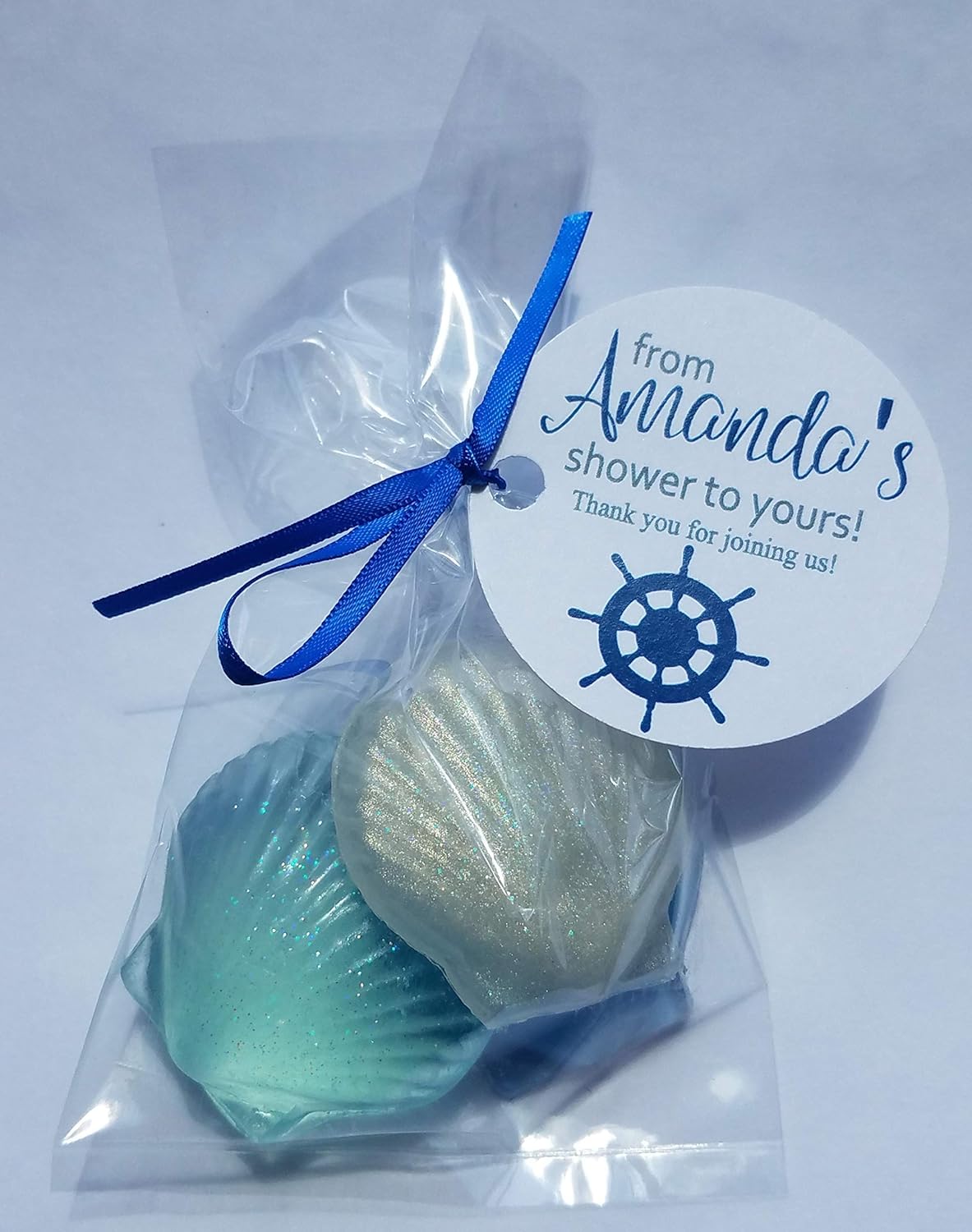 Seashell Bridal Shower Favor Personalized Tags for Bridal Shower, Baby Shower or