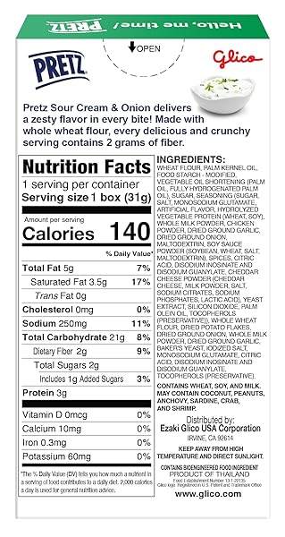 GLICO PRETZ SOUR CREAM & ONION, 1.09 OZ (PACK OF 10)