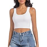 SanxiawaBa Women's Sleeveless Ribbed Crop Tops Crew Neck Stretchy Casual Basic Fitted Tank Top