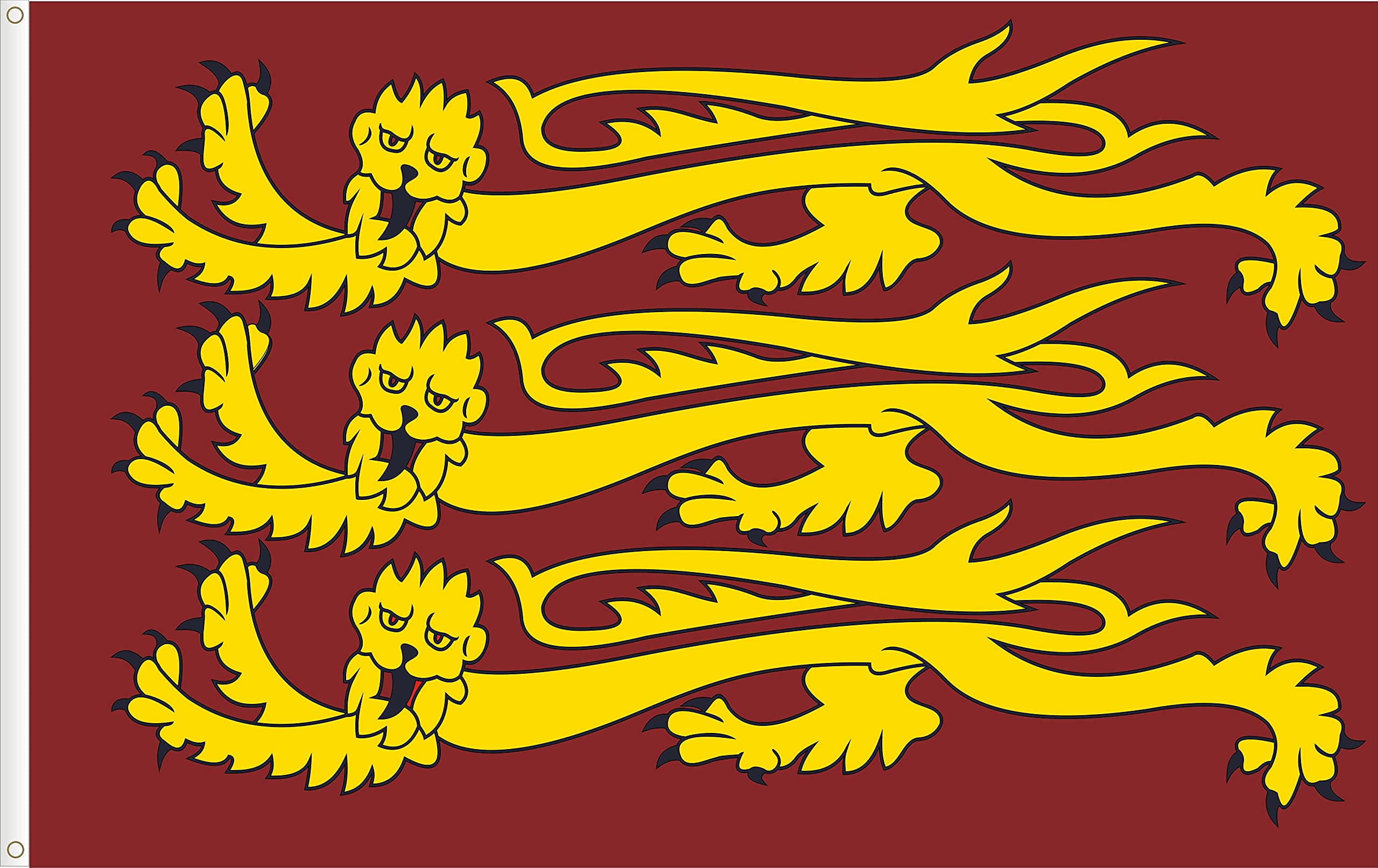 ENGLAND ROYAL BANNER. PLANTAGENET. XII-XIV CT. SATIN PREMIUM QUALITY. 3X5´SIZE.