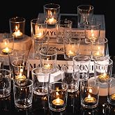 DARJEN 60 Pcs Votive Candle Holders Clear Tea Lights Candle Holder | Glass Candle Holder Bulk for Fall Halloween Thanksgiving Christmas Wedding Centerpiece Festival Party Table Centerpiece Decor