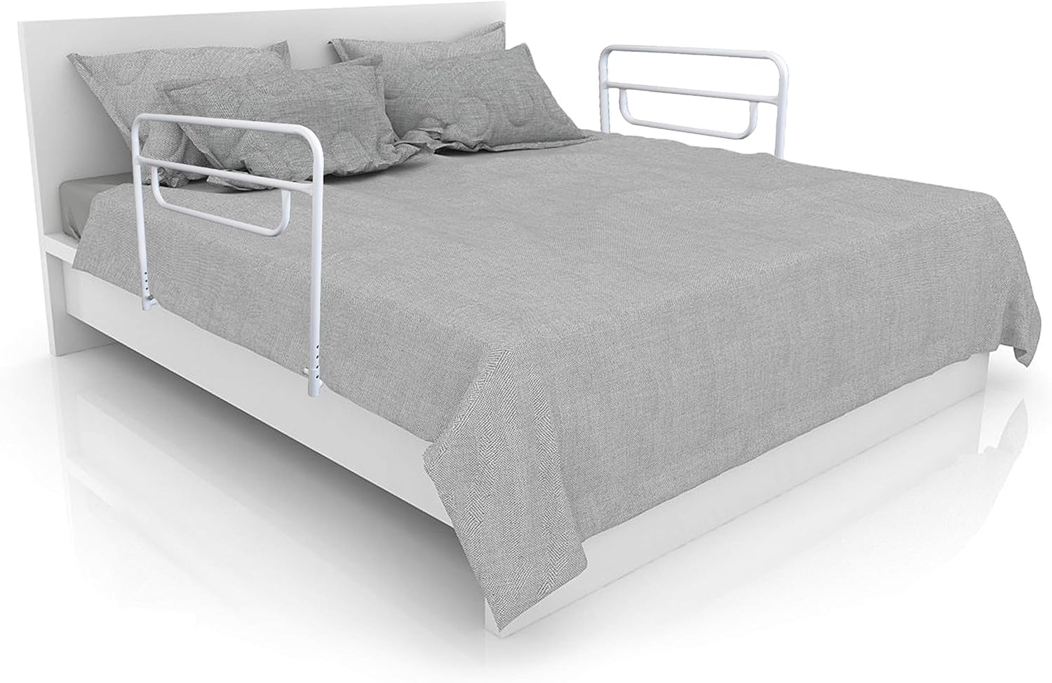 RMS Dual Bed Rail - Adjustable Height Bed Assist Rail, Bed Side Hand Rail - Fits Full & Twin Beds (Dual Hand Rail): Health & Personal Care