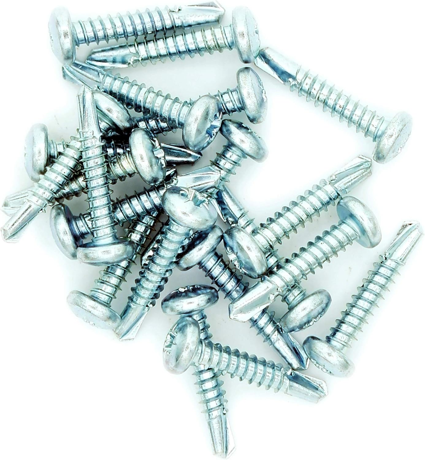 M3.5 (3.5mm x 19mm) Pozi Pan Self-Drilling Screw - Steel (Pack of 20), M3.5x19 - St (20)
