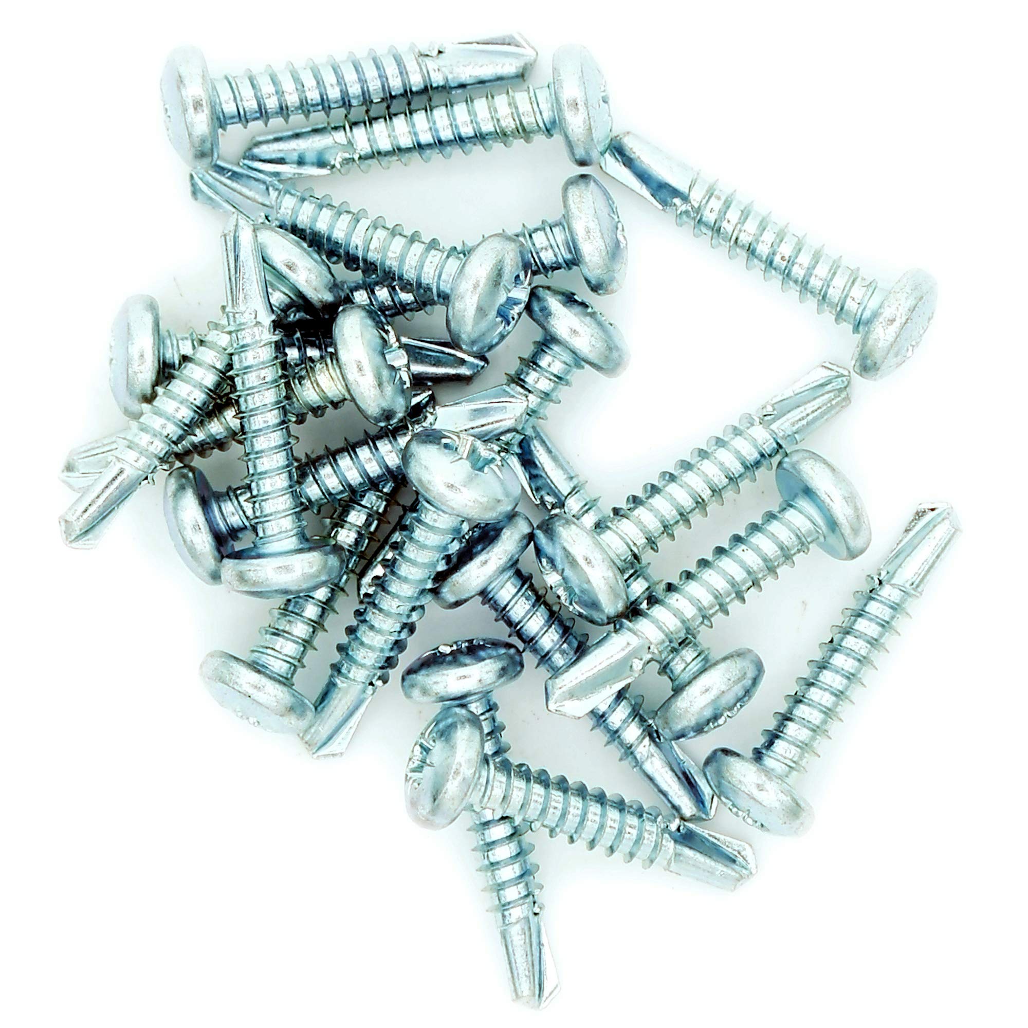 M3.5 (3.5mm x 19mm) Pozi Pan Self-Drilling Screw - Steel (Pack of 20)