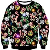 uideazone Mens Ugly Christmas Sweatshirt Funny 3D Print Pullover Shirts | Moisture Wicking Stretch Breathable Women Hilarious Sweater for Couple Ugly Sweater Party Xmas Themed Parade New Year Gifts
