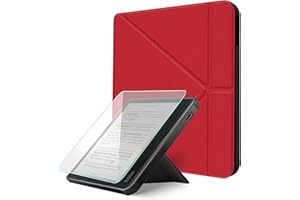Case for Kobo Libra Colour & Libra 2 - Kobo-Style Vegan Leather Cover with Origami Stand & Auto Wake/Sleep, Includes Screen P