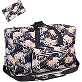 22" Foldable Large Travel Duffel Duffle Bag Sports Gym Tote Bag For Women Overnight Carryon Weekend Bag Shoulder Bag Water Resistant