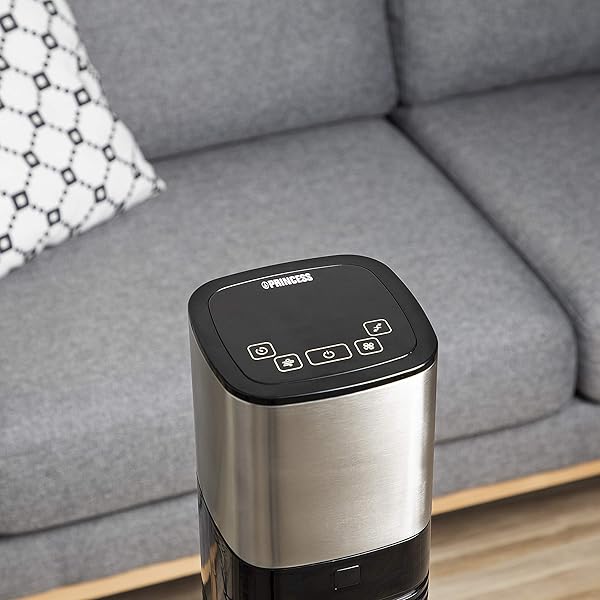 Princess 350000 oszillierender Turmventilator kompatibel mit Alexa und Smart Home Pro 103 cm Hhe Ventilator mit 50W sehr leise mit nur 54dB Grau Schwarz